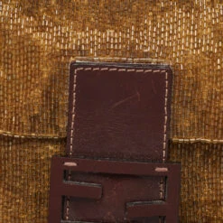 The Luxury Closet FENDI Brown Beaded And Leather Baguette Bag 14 The Luxury Closet FENDI Brown Beaded And Leather Baguette Bag -Best Jewelry Store luxury women fendi used handbags p999627 006