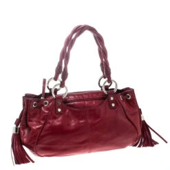 The Luxury Closet Givenchy Red Leather Drawstring Shoulder Bag -Best Jewelry Store luxury women givenchy used handbags p166417 005