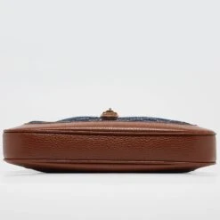 The Luxury Closet GUCCI Blue/Brown GG Denim And Leather Small Jackie 1961 Hobo -Best Jewelry Store luxury women gucci new handbags p1004945 006