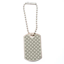 The Luxury Closet Gucci Enamel Silver Tag Pendant Charm