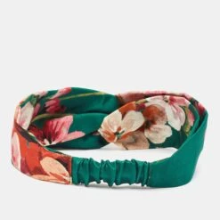 The Luxury Closet GUCCI Green Blooms Print Silk Headband -Best Jewelry Store luxury women gucci used accessories p950087 002