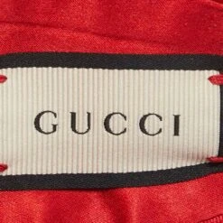 The Luxury Closet GUCCI Blue/Red Metallic Lurex Silk GG Supreme Headband -Best Jewelry Store luxury women gucci used accessories p990523 002