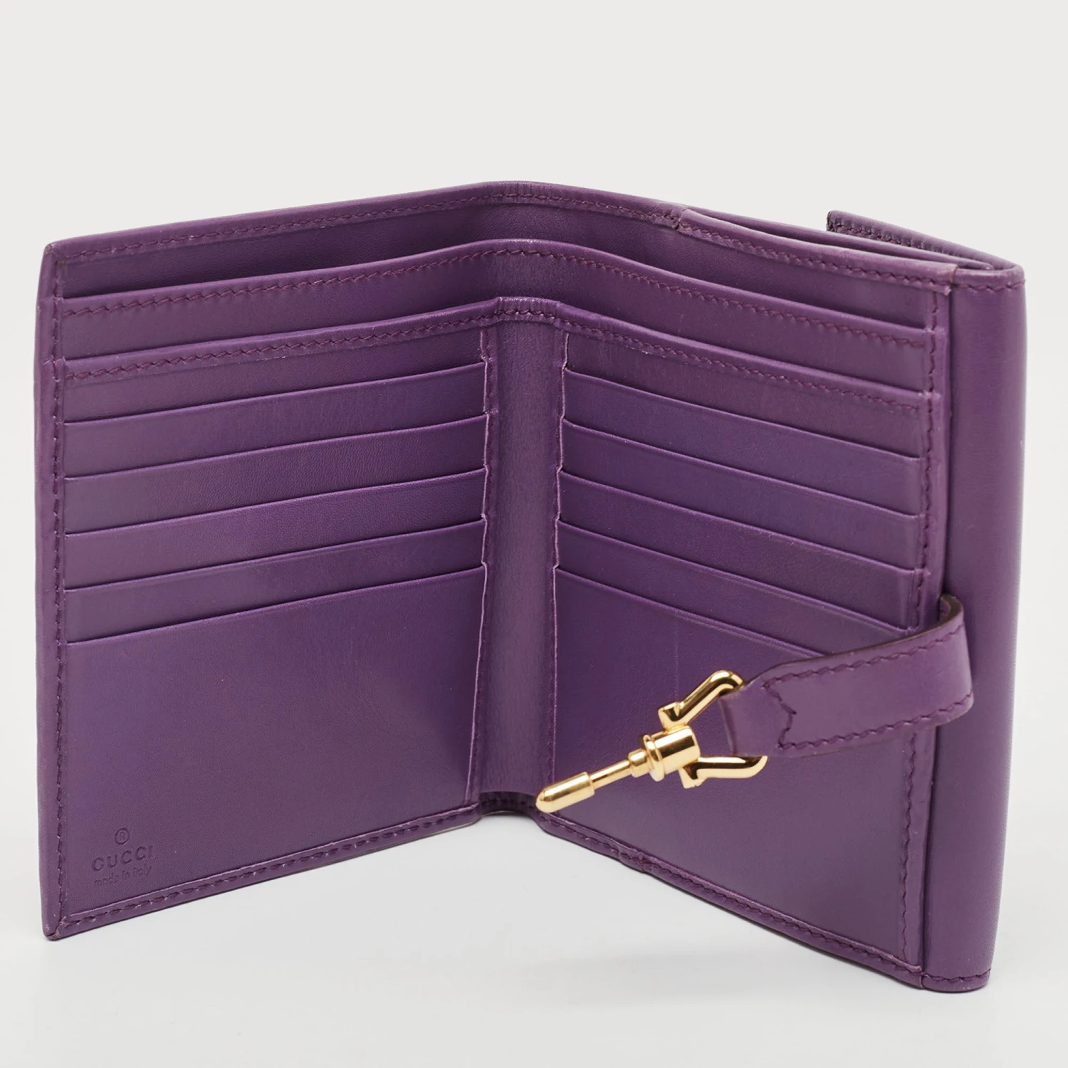 The Luxury Closet GUCCI Purple Leather Jackie 1961 French Wallet 4 The Luxury Closet GUCCI Purple Leather Jackie 1961 French Wallet - Image 2