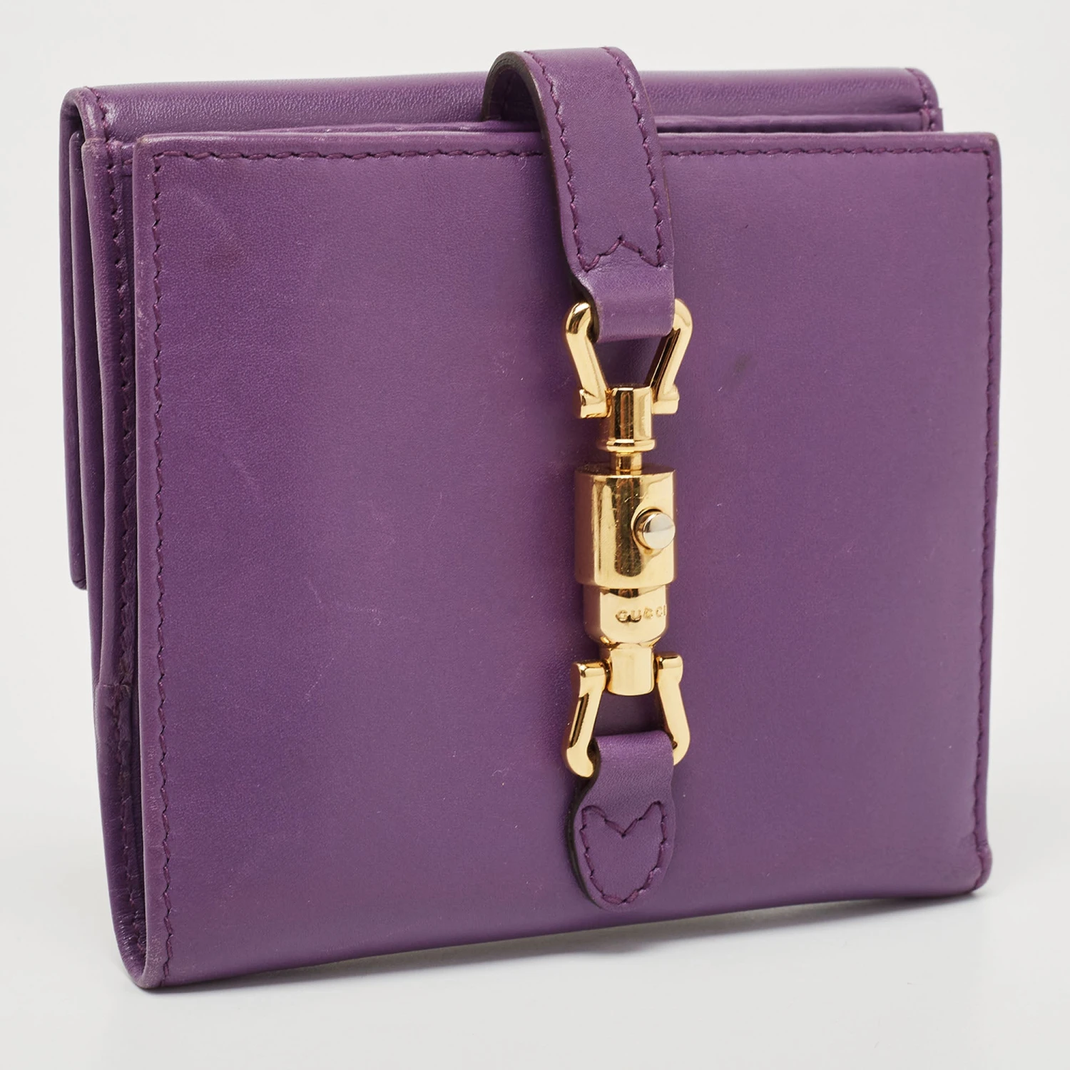 The Luxury Closet GUCCI Purple Leather Jackie 1961 French Wallet 7 The Luxury Closet GUCCI Purple Leather Jackie 1961 French Wallet - Image 5