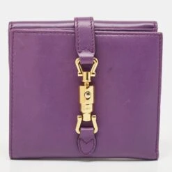 The Luxury Closet GUCCI Purple Leather Jackie 1961 French Wallet