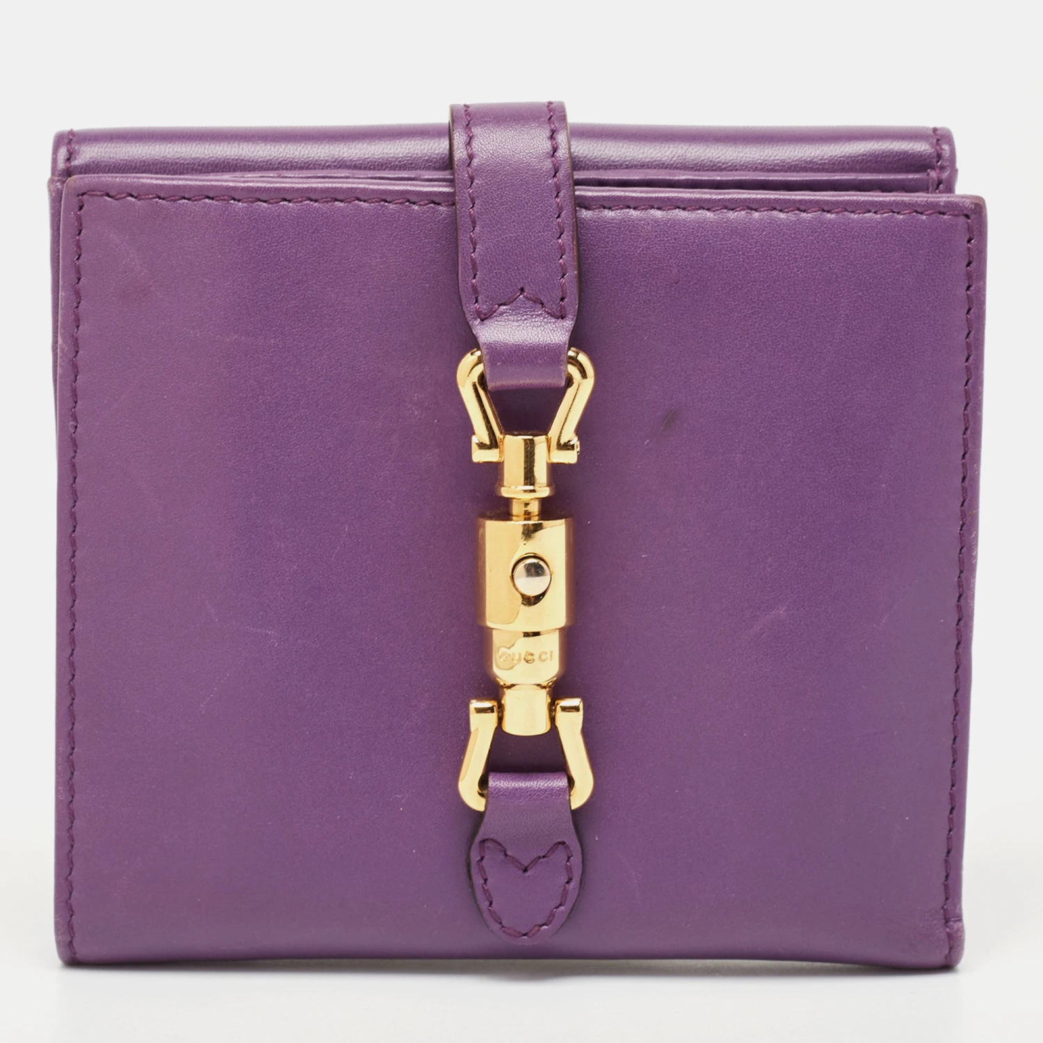 The Luxury Closet GUCCI Purple Leather Jackie 1961 French Wallet 3 The Luxury Closet GUCCI Purple Leather Jackie 1961 French Wallet