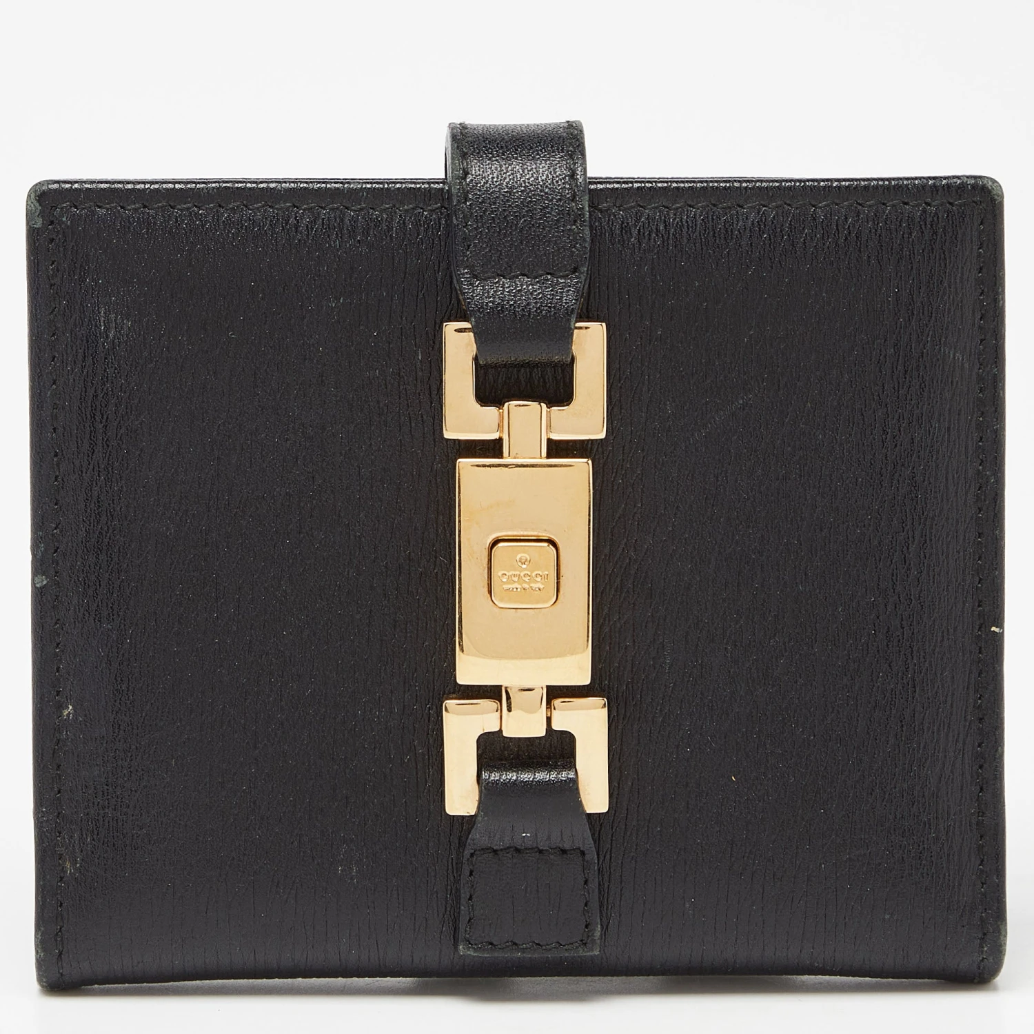 The Luxury Closet GUCCI Black Leather Jackie Compact Wallet 3 The Luxury Closet GUCCI Black Leather Jackie Compact Wallet