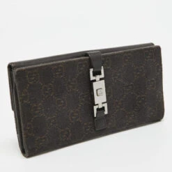 The Luxury Closet GUCCI Dark Brown GG Canvas And Leather Jackie Continental Wallet 13 The Luxury Closet GUCCI Dark Brown GG Canvas And Leather Jackie Continental Wallet -Best Jewelry Store luxury women gucci used handbags p963968 1712653946 016