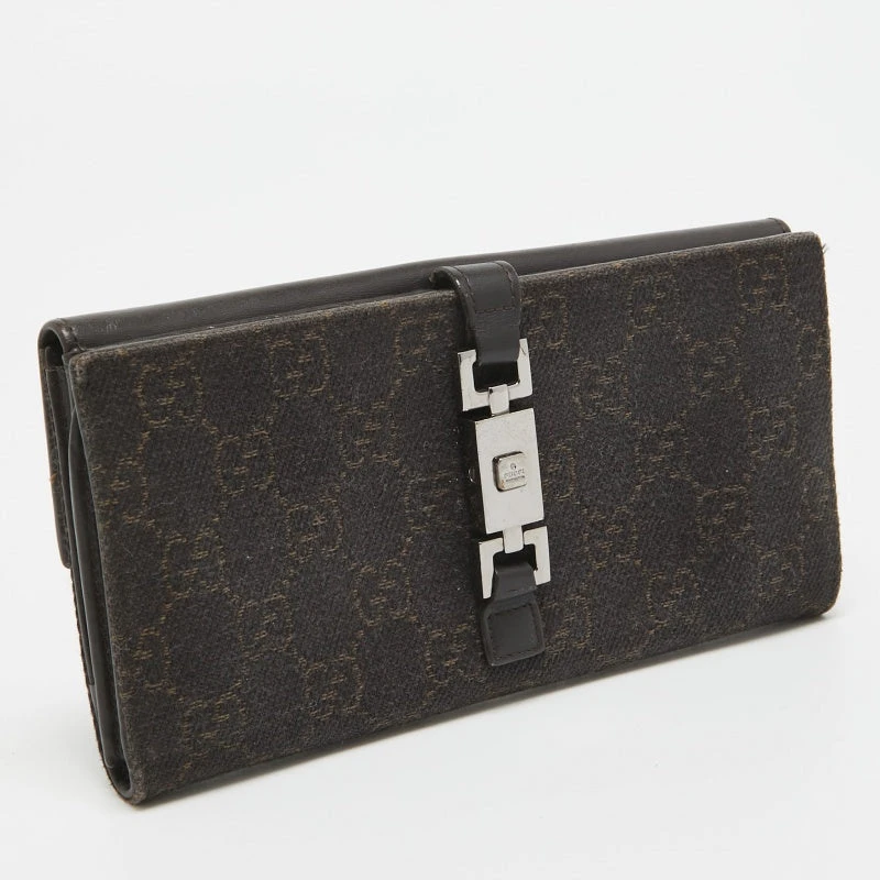 The Luxury Closet GUCCI Dark Brown GG Canvas And Leather Jackie Continental Wallet 6 The Luxury Closet GUCCI Dark Brown GG Canvas And Leather Jackie Continental Wallet - Image 4