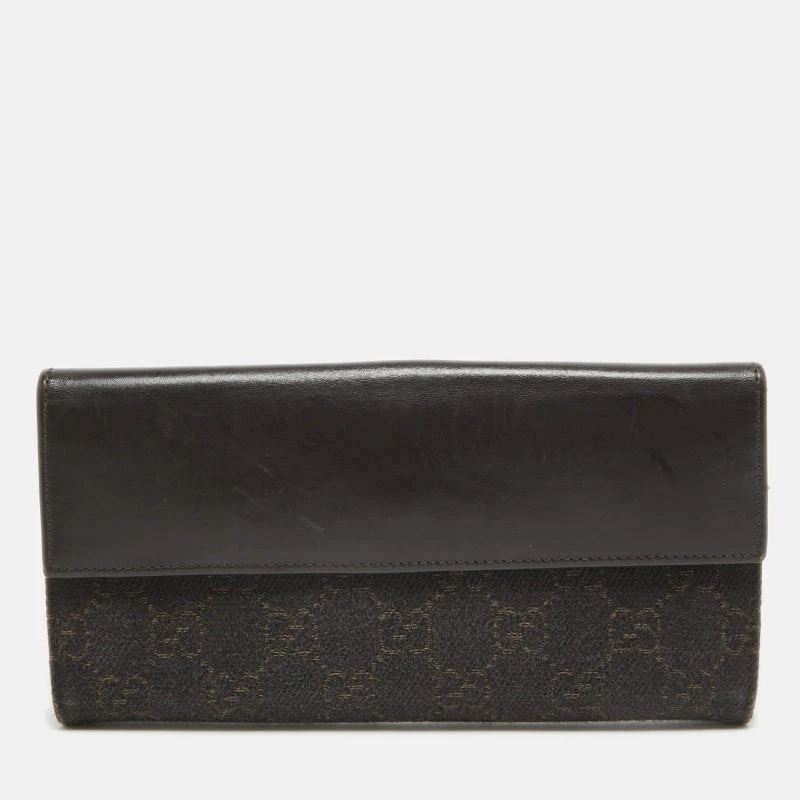 The Luxury Closet GUCCI Dark Brown GG Canvas And Leather Jackie Continental Wallet 7 The Luxury Closet GUCCI Dark Brown GG Canvas And Leather Jackie Continental Wallet - Image 5