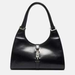 The Luxury Closet GUCCI Black Leather Jackie Tote