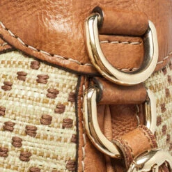 The Luxury Closet GUCCI Brown/Light Beige Diamante Raffia And Leather Large New Jackie Hobo -Best Jewelry Store luxury women gucci used handbags p976532 006