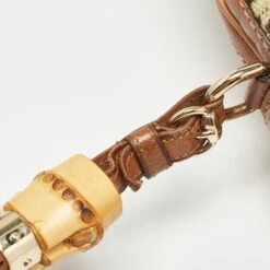 The Luxury Closet GUCCI Brown/Light Beige Diamante Raffia And Leather Large New Jackie Hobo -Best Jewelry Store luxury women gucci used handbags p976532 014