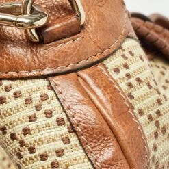 The Luxury Closet GUCCI Brown/Light Beige Diamante Raffia And Leather Large New Jackie Hobo -Best Jewelry Store luxury women gucci used handbags p976532 022