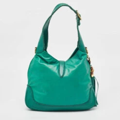 The Luxury Closet GUCCI Green Leather Medium New Jackie Hobo -Best Jewelry Store luxury women gucci used handbags p984845 1716525427 012