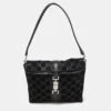 The Luxury Closet GUCCI Black Suede And Leather Jackie O Bag -Best Jewelry Store luxury women gucci used handbags p987600 002