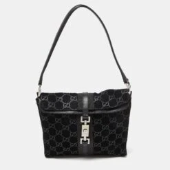 The Luxury Closet GUCCI Black Suede And Leather Jackie O Bag