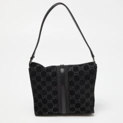 The Luxury Closet GUCCI Black Suede And Leather Jackie O Bag -Best Jewelry Store luxury women gucci used handbags p987600 004