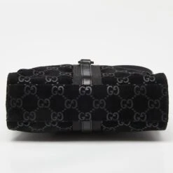 The Luxury Closet GUCCI Black Suede And Leather Jackie O Bag -Best Jewelry Store luxury women gucci used handbags p987600 010