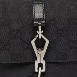 The Luxury Closet GUCCI Black GG Canvas And Leather Jackie O Hobo 14 The Luxury Closet GUCCI Black GG Canvas And Leather Jackie O Hobo -Best Jewelry Store luxury women gucci used handbags p992917 008