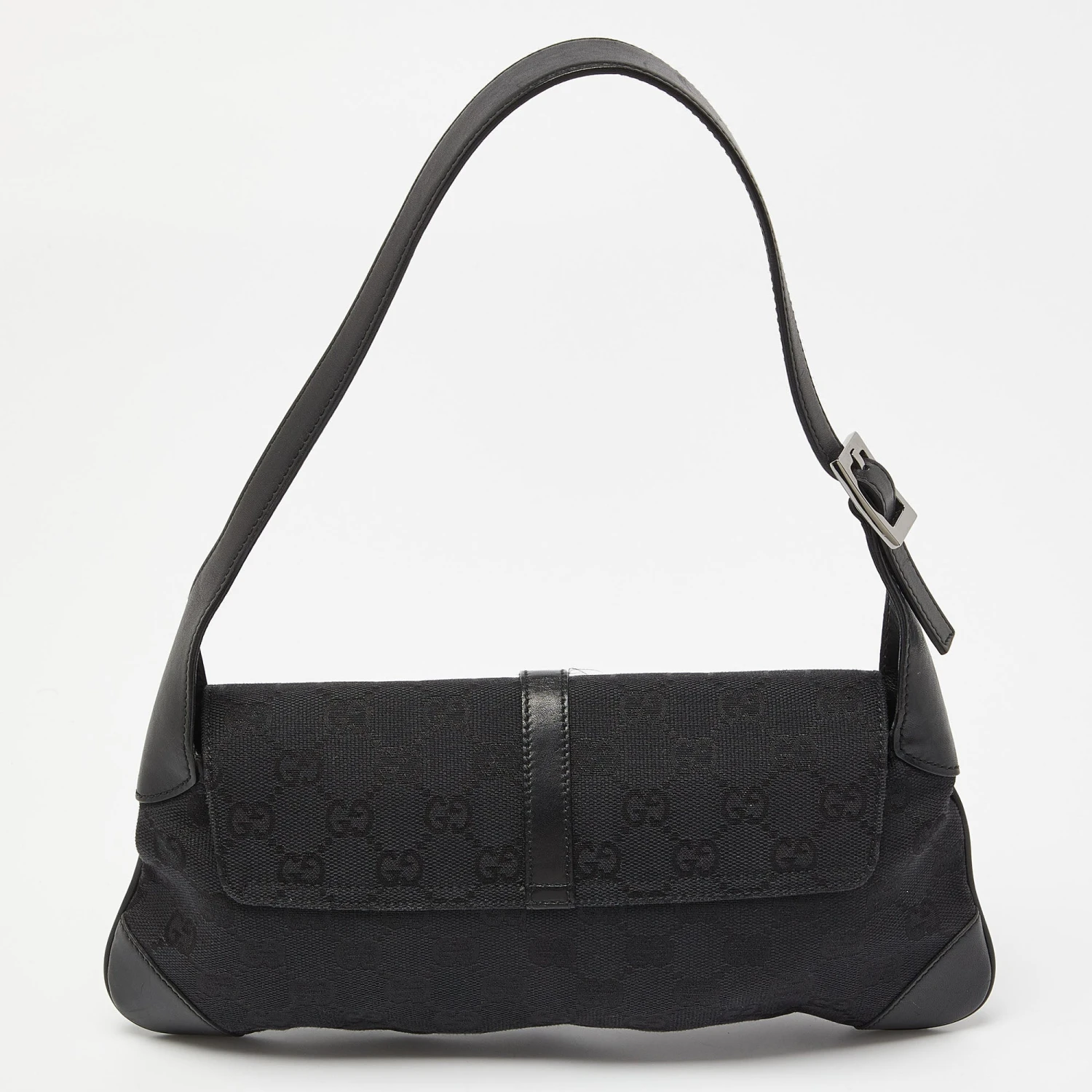 The Luxury Closet GUCCI Black GG Canvas And Leather Jackie O Hobo 6 The Luxury Closet GUCCI Black GG Canvas And Leather Jackie O Hobo - Image 4