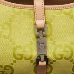 The Luxury Closet GUCCI Natural/Neon Yellow/ Jumbo GG Canvas Jackie Tote W/ Wallet 14 The Luxury Closet GUCCI Natural/Neon Yellow/ Jumbo GG Canvas Jackie Tote W/ Wallet -Best Jewelry Store luxury women gucci used handbags p999573 008
