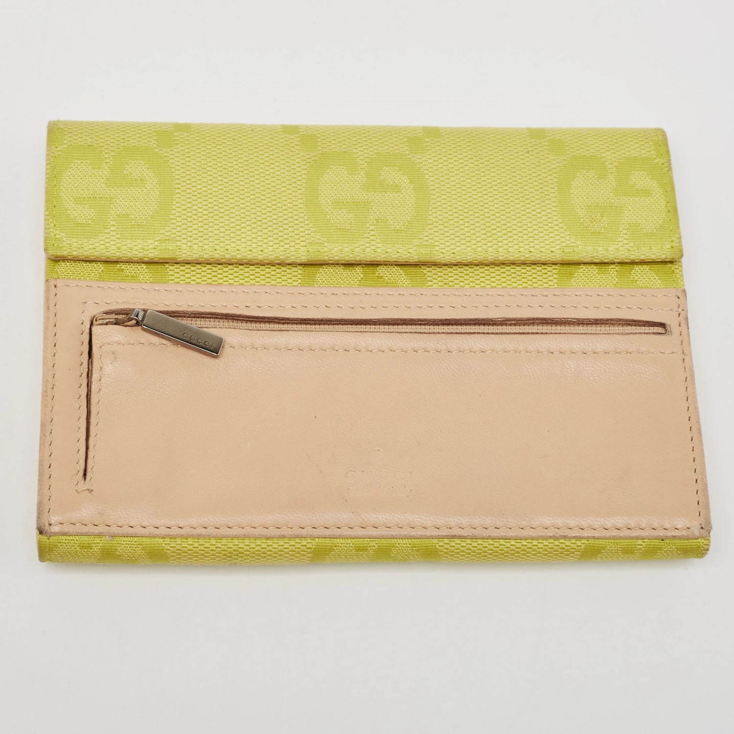 The Luxury Closet GUCCI Natural/Neon Yellow/ Jumbo GG Canvas Jackie Tote W/ Wallet 10 The Luxury Closet GUCCI Natural/Neon Yellow/ Jumbo GG Canvas Jackie Tote W/ Wallet - Image 8