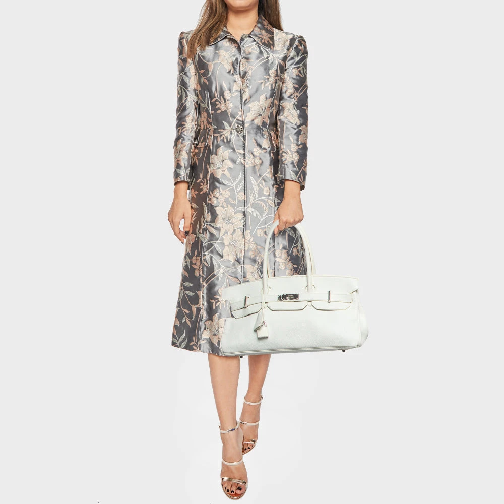 The Luxury Closet Hermes Blanc Taurillion Clemence Leather Palladium Finished Shoulder Birkin JPG 42 Bag 4 The Luxury Closet Hermes Blanc Taurillion Clemence Leather Palladium Finished Shoulder Birkin JPG 42 Bag - Image 2