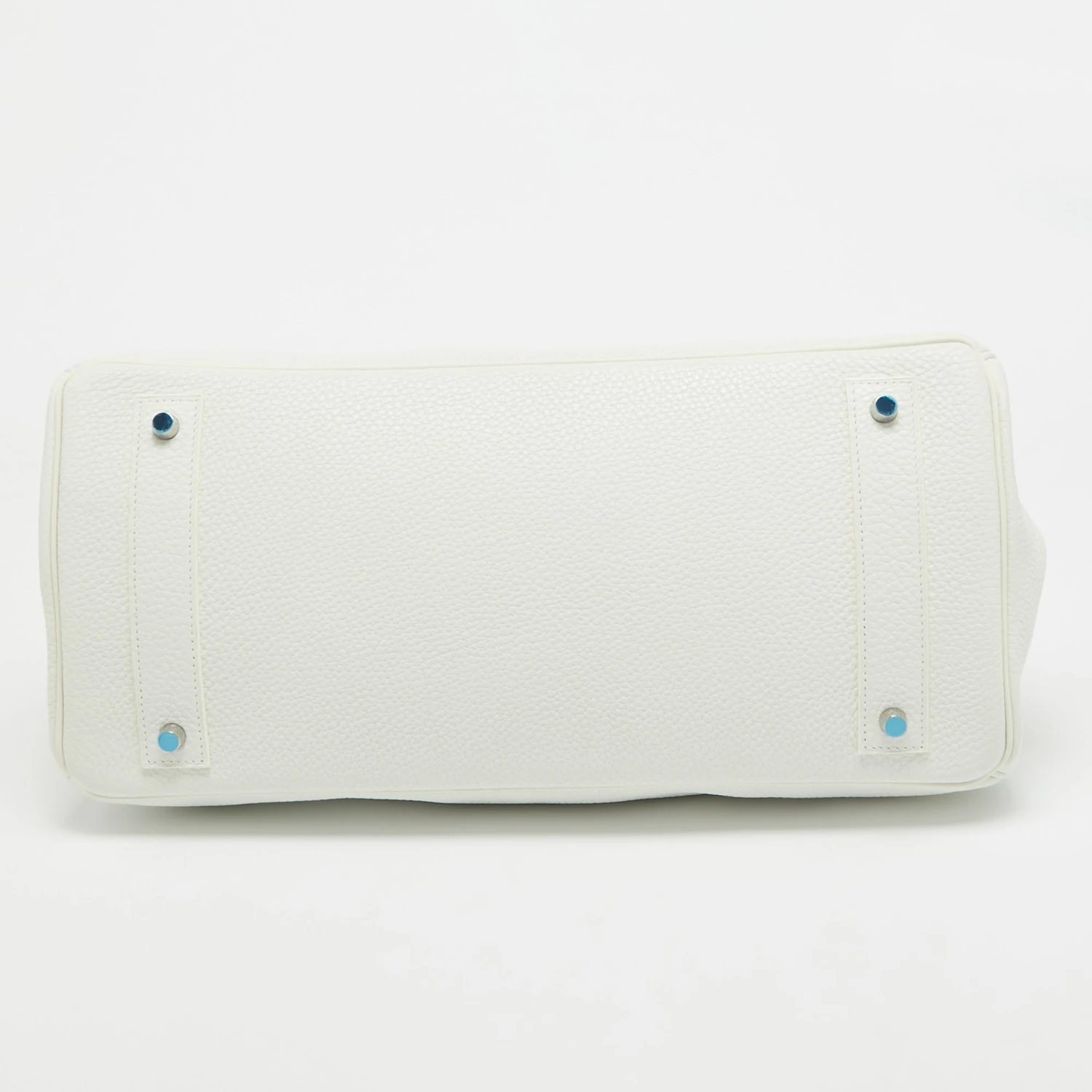 The Luxury Closet Hermes Blanc Taurillion Clemence Leather Palladium Finished Shoulder Birkin JPG 42 Bag 9 The Luxury Closet Hermes Blanc Taurillion Clemence Leather Palladium Finished Shoulder Birkin JPG 42 Bag - Image 7