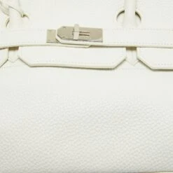 The Luxury Closet Hermes Blanc Taurillion Clemence Leather Palladium Finished Shoulder Birkin JPG 42 Bag 14 The Luxury Closet Hermes Blanc Taurillion Clemence Leather Palladium Finished Shoulder Birkin JPG 42 Bag -Best Jewelry Store luxury women hermes new handbags p964162 007