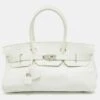 The Luxury Closet Hermes Blanc Taurillion Clemence Leather Palladium Finished Shoulder Birkin JPG 42 Bag -Best Jewelry Store luxury women hermes new handbags p964162 010
