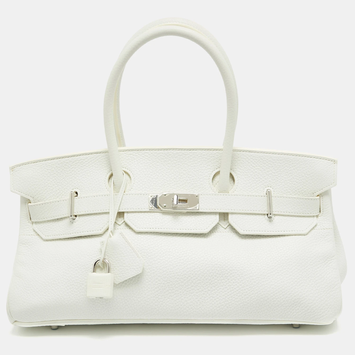 The Luxury Closet Hermes Blanc Taurillion Clemence Leather Palladium Finished Shoulder Birkin JPG 42 Bag 3 The Luxury Closet Hermes Blanc Taurillion Clemence Leather Palladium Finished Shoulder Birkin JPG 42 Bag