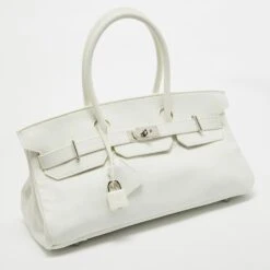 The Luxury Closet Hermes Blanc Taurillion Clemence Leather Palladium Finished Shoulder Birkin JPG 42 Bag 12 The Luxury Closet Hermes Blanc Taurillion Clemence Leather Palladium Finished Shoulder Birkin JPG 42 Bag -Best Jewelry Store luxury women hermes new handbags p964162 011