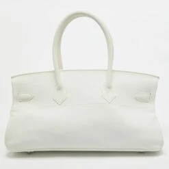 The Luxury Closet Hermes Blanc Taurillion Clemence Leather Palladium Finished Shoulder Birkin JPG 42 Bag 13 The Luxury Closet Hermes Blanc Taurillion Clemence Leather Palladium Finished Shoulder Birkin JPG 42 Bag -Best Jewelry Store luxury women hermes new handbags p964162 013