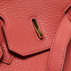 The Luxury Closet Hermes Bougainvillier Taurillon Clemence Leather Gold Finish Birkin 35 Bag -Best Jewelry Store luxury women hermes used handbags p717577 007
