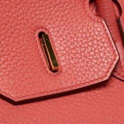 The Luxury Closet Hermes Bougainvillier Taurillon Clemence Leather Gold Finish Birkin 35 Bag -Best Jewelry Store luxury women hermes used handbags p717577 008
