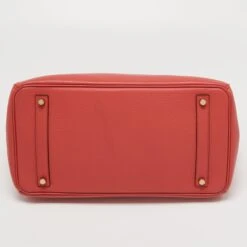 The Luxury Closet Hermes Bougainvillier Taurillon Clemence Leather Gold Finish Birkin 35 Bag -Best Jewelry Store luxury women hermes used handbags p717577 009