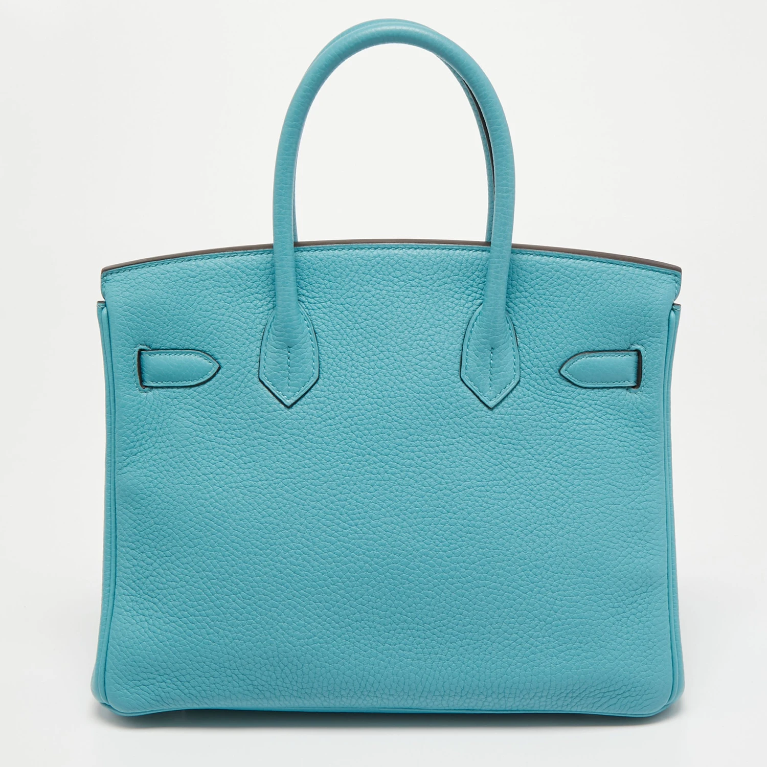 The Luxury Closet Hermes Blue Saint Cyr Taurillon Clemence Leather Palladium Finish Birkin 30 Bag 6 The Luxury Closet Hermes Blue Saint Cyr Taurillon Clemence Leather Palladium Finish Birkin 30 Bag - Image 4