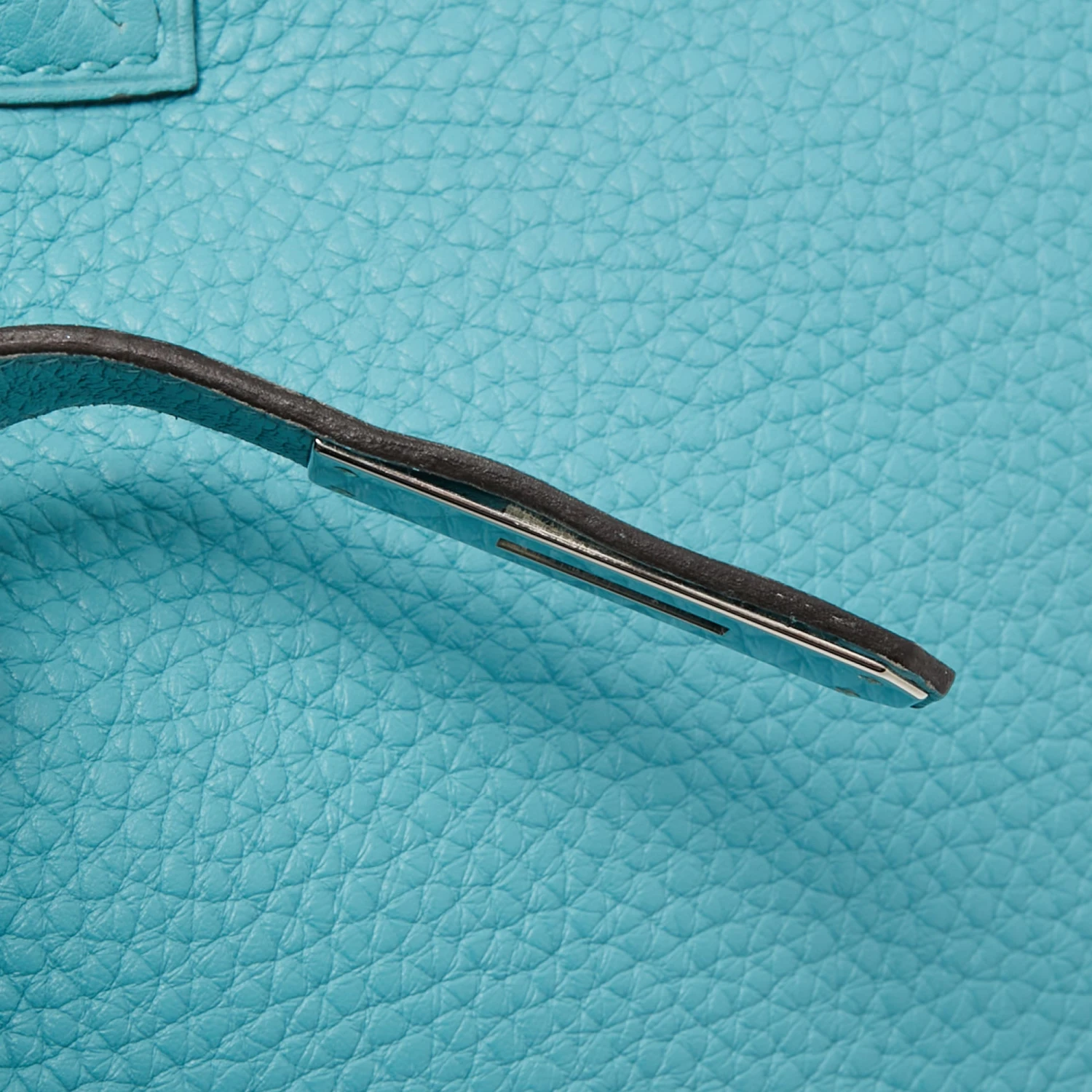 The Luxury Closet Hermes Blue Saint Cyr Taurillon Clemence Leather Palladium Finish Birkin 30 Bag 7 The Luxury Closet Hermes Blue Saint Cyr Taurillon Clemence Leather Palladium Finish Birkin 30 Bag - Image 5