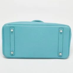 The Luxury Closet Hermes Blue Saint Cyr Taurillon Clemence Leather Palladium Finish Birkin 30 Bag 16 The Luxury Closet Hermes Blue Saint Cyr Taurillon Clemence Leather Palladium Finish Birkin 30 Bag -Best Jewelry Store luxury women hermes used handbags p735416 014