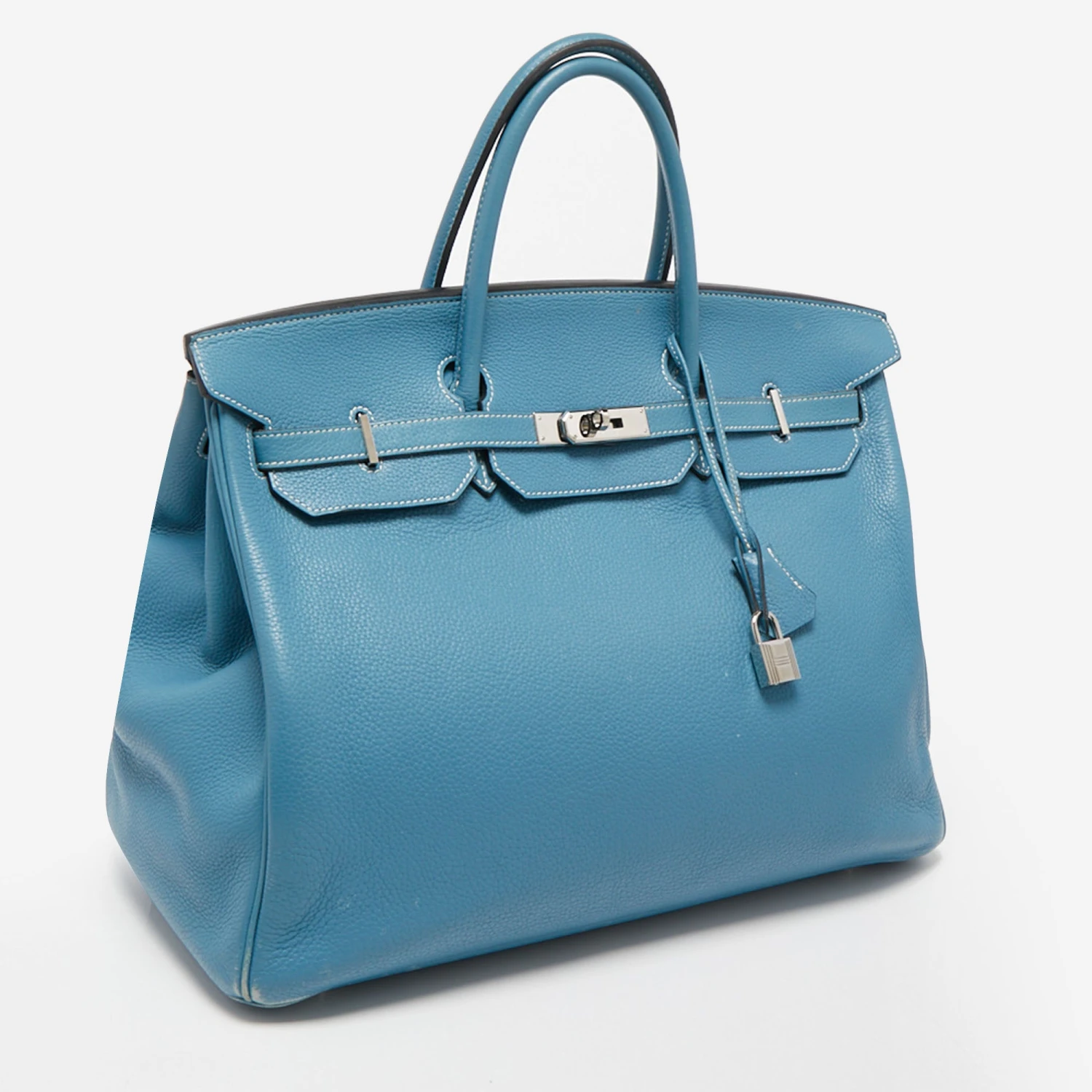 The Luxury Closet HERMES Bleu Jean Togo Leather Palladium Finish Birkin 40 Bag 5 The Luxury Closet HERMES Bleu Jean Togo Leather Palladium Finish Birkin 40 Bag - Image 3