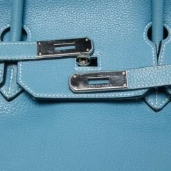 The Luxury Closet HERMES Bleu Jean Togo Leather Palladium Finish Birkin 40 Bag 16 The Luxury Closet HERMES Bleu Jean Togo Leather Palladium Finish Birkin 40 Bag -Best Jewelry Store luxury women hermes used handbags p819449 007