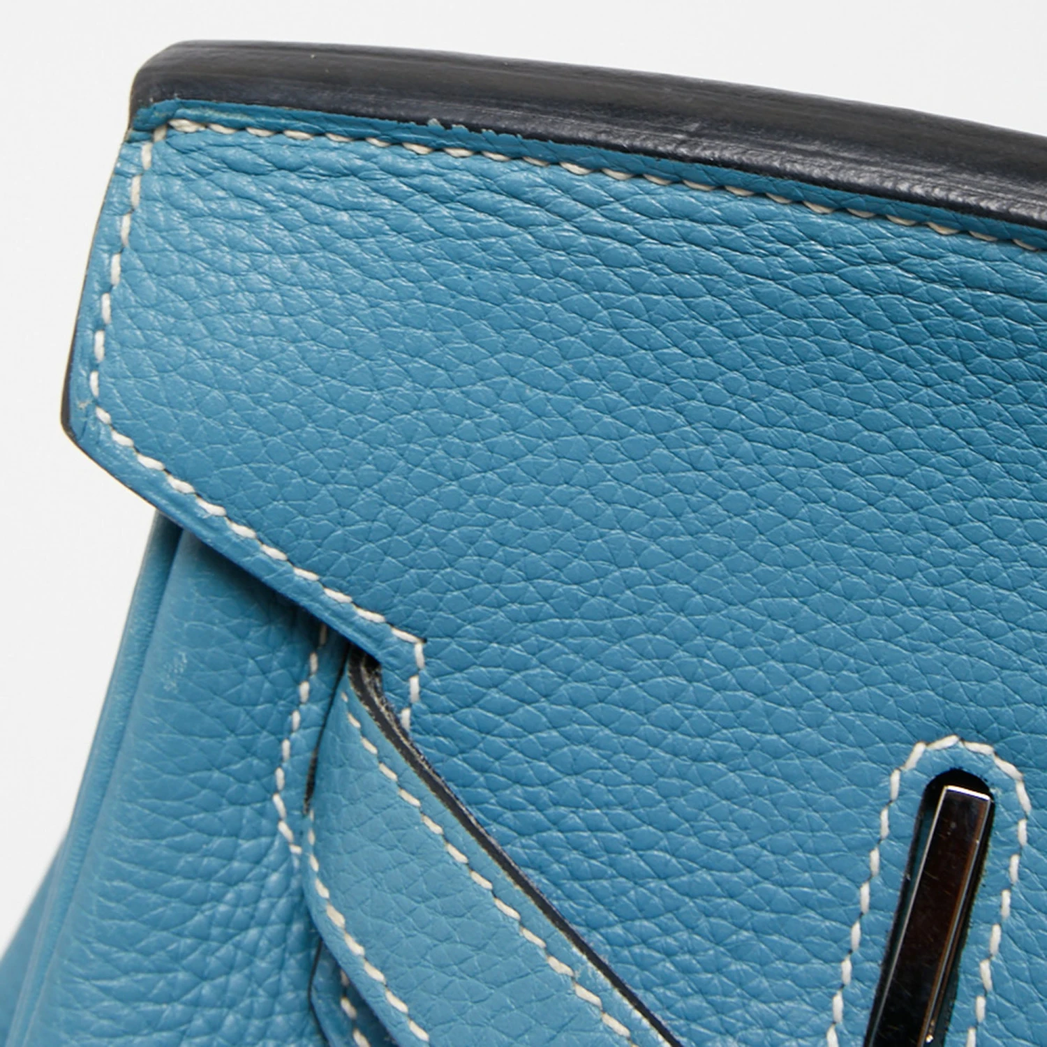 The Luxury Closet HERMES Bleu Jean Togo Leather Palladium Finish Birkin 40 Bag 10 The Luxury Closet HERMES Bleu Jean Togo Leather Palladium Finish Birkin 40 Bag - Image 8