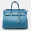 The Luxury Closet HERMES Bleu Jean Togo Leather Palladium Finish Birkin 40 Bag 2 The Luxury Closet HERMES Bleu Jean Togo Leather Palladium Finish Birkin 40 Bag -Best Jewelry Store luxury women hermes used handbags p819449 038