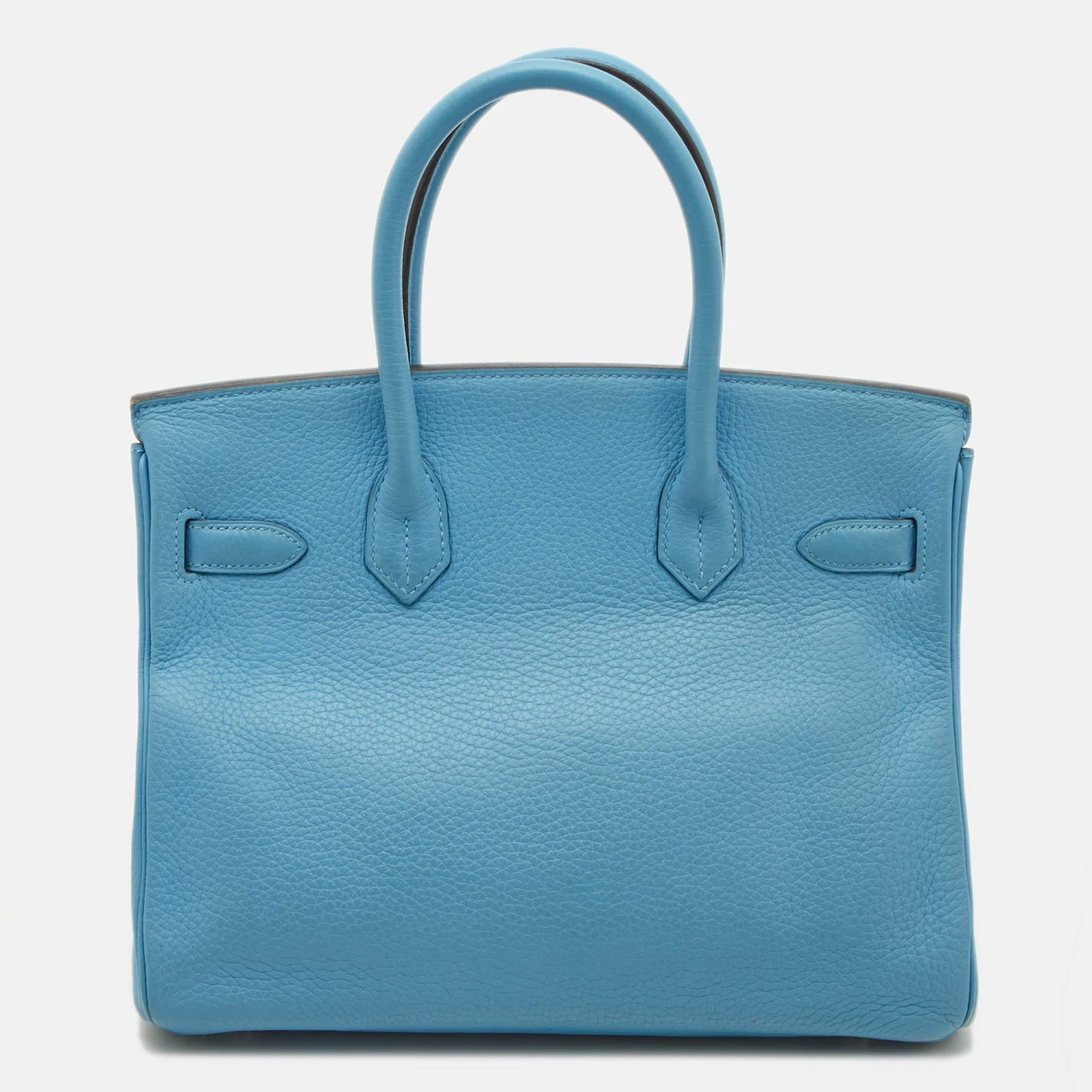 The Luxury Closet HERMES Celeste Taurillion Clemence Leather Palladium Finish Birkin 30 Bag 6 The Luxury Closet HERMES Celeste Taurillion Clemence Leather Palladium Finish Birkin 30 Bag - Image 4