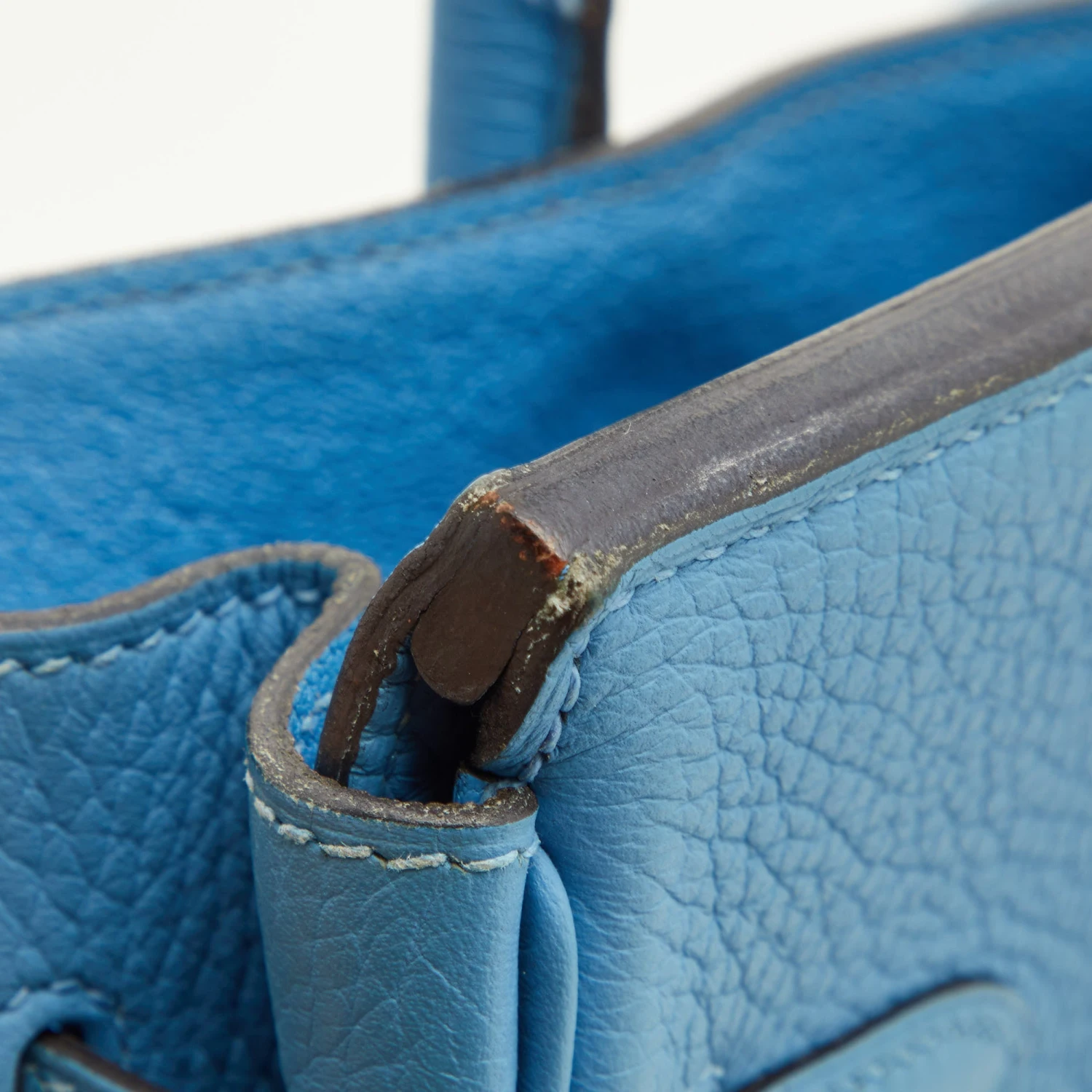 The Luxury Closet HERMES Celeste Taurillion Clemence Leather Palladium Finish Birkin 30 Bag 7 The Luxury Closet HERMES Celeste Taurillion Clemence Leather Palladium Finish Birkin 30 Bag - Image 5