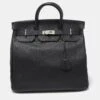 The Luxury Closet HERMES Black Togo Leather Palladium Plated HAC Birkin 40 Bag -Best Jewelry Store luxury women hermes used handbags p873442 006