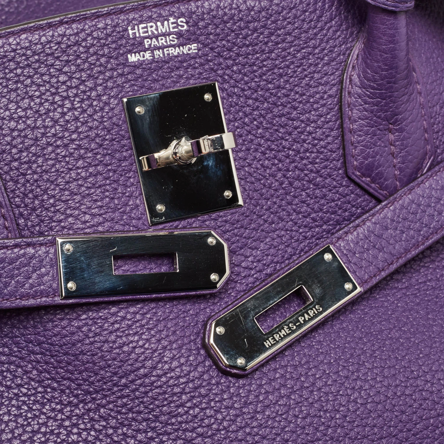 The Luxury Closet HERMES Ultraviolet Togo Leather Palladium Finish Birkin 40 Bag 7 The Luxury Closet HERMES Ultraviolet Togo Leather Palladium Finish Birkin 40 Bag - Image 5