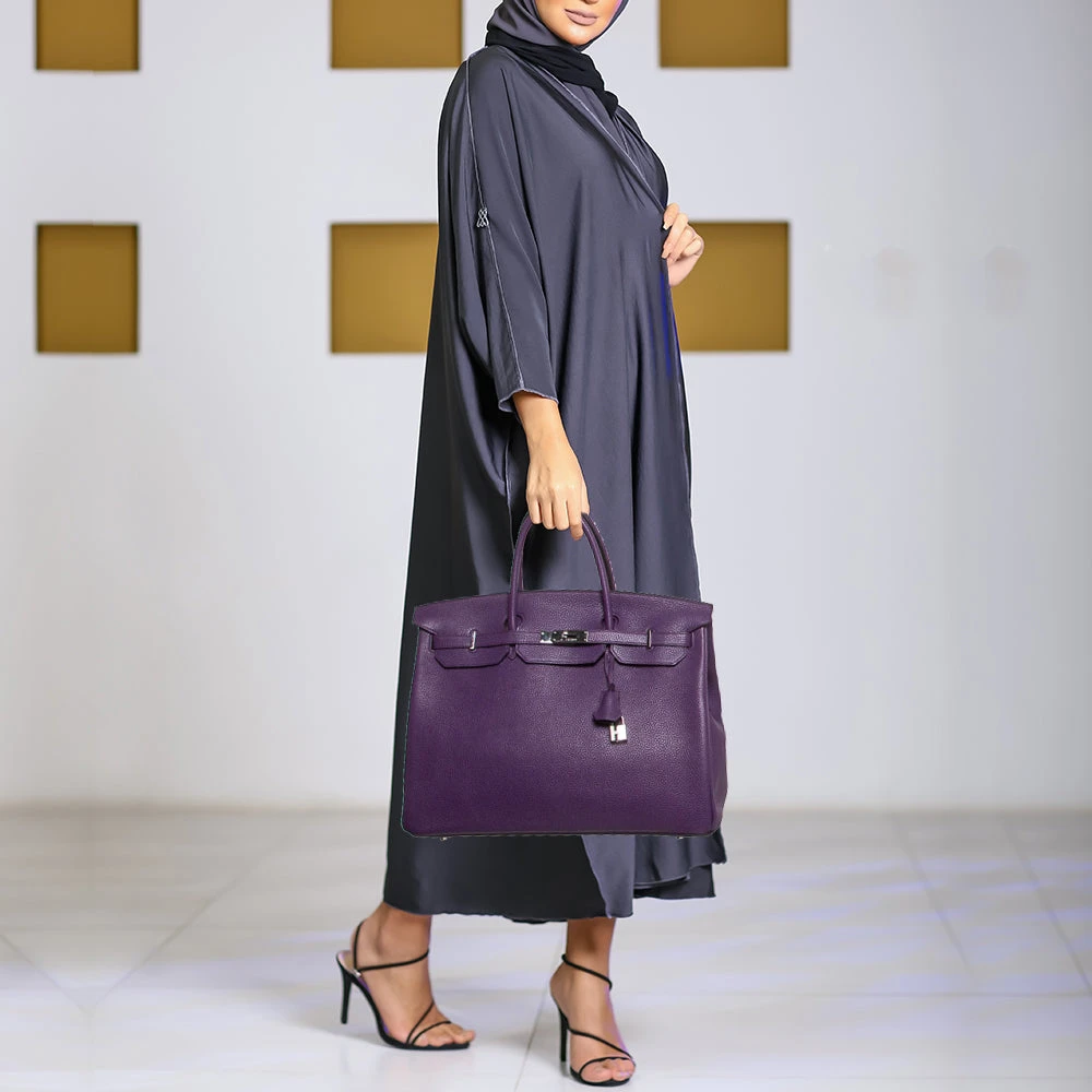 The Luxury Closet HERMES Ultraviolet Togo Leather Palladium Finish Birkin 40 Bag 4 The Luxury Closet HERMES Ultraviolet Togo Leather Palladium Finish Birkin 40 Bag - Image 2
