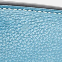 The Luxury Closet HERMES Bleu Jean Taurillon Clemence Leather Palladium Finish Birkin 40 Bag -Best Jewelry Store luxury women hermes used handbags p993636 011